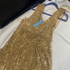 Draper James Gold Sequin Dress
